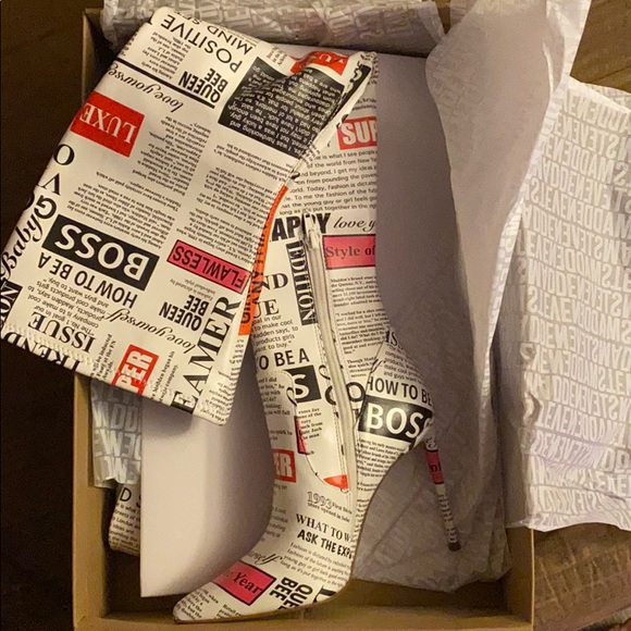 COPY - Steve Madden thigh high white multi Boot - Picture 2 of 3